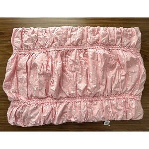 TWO Pottery Barn Teen Roller Rabbit Hearts Ruched Standard Sham Pink $90 NWT